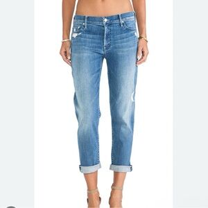 Mother The Dropout Graffiti Girl Straight Ankle Cropped Jeans Women’s Size 25